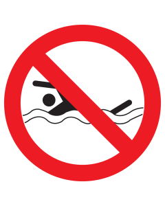 Sticker met pictogram Zwemmen verboden