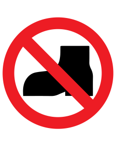 Sticker met pictogram Buitenschoenen verboden ISO7010 - P060