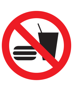Sticker met pictogram Etenswaren verboden ISO7010 - P022