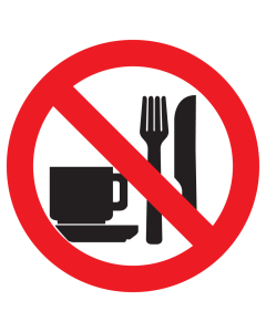 Sticker met pictogram Eten en drinken verboden