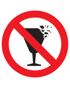 Sticker met pictogram Gebroken glaswerk verboden