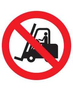Sticker met pictogram Heftruck verboden ISO7010 - P006