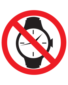 Sticker met pictogram Horloges verboden