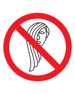 Sticker Verboden voor lang haar