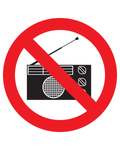 Sticker met pictogram Radio's verboden