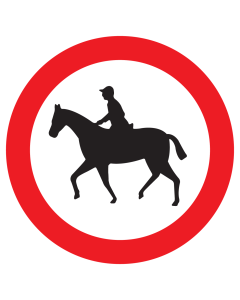 Sticker met pictogram Verboden voor ruiters