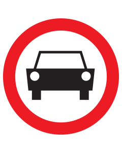 Sticker met pictogram Verboden voor voertuigen