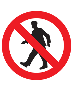 Sticker met pictogram Voetgangers verboden