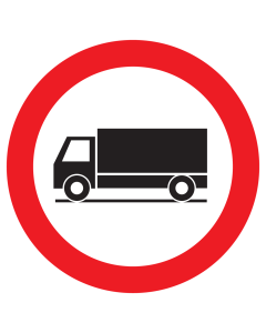 Sticker met pictogram Verboden voor C23 vrachtwagens