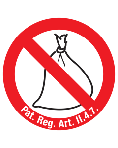 Sticker met pictogram Verboden vuilniszakken te plaatsen