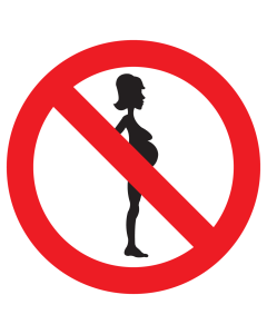 Sticker met pictogram Verboden voor zwangeren