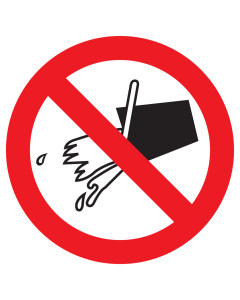 Sticker met pictogram watergebruik verboden