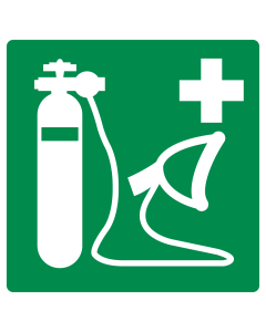 Sticker met pictogram zuurstofmasker