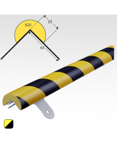 Stootband Hoekbescherming Type A met RVS muurbevestiging