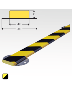 Stootrand oppervlaktebescherming Type F met RVS muurbevestiging