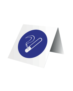 Tafelbord met pictogram voor ruimte waar roken is toegestaan