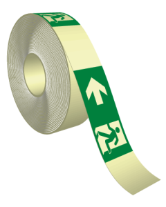 Tape fotoluminescerend nooduitgang links ISO 7010