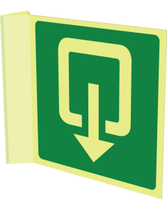 Haaks bord uitgang fotoluminescerend