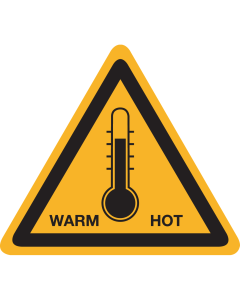 UV Sticker met pictogram "Waarschuwing hoge temperatuur"