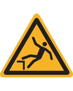 UV-line Sticker met pictogram "valgevaar" - ISO 7010 - W008