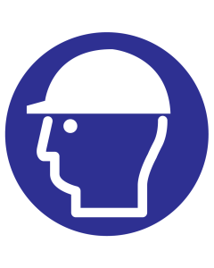 UV sticker met pictogram veiligheidshelm verplicht volgens ISO7010
