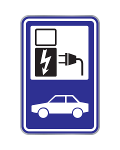 Parkeerbord "Oplaadpunt elektrische auto's" aluminium 400x600mm