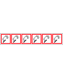 Verpakkingstape op rol met pictogram "Bijtende Stoffen" - GHS 05