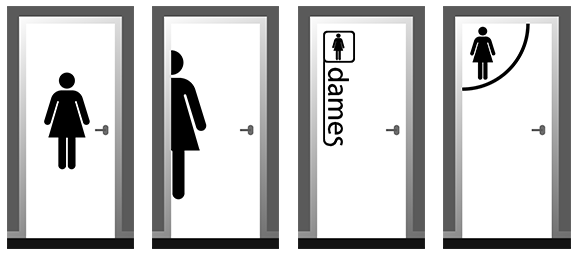 4 verschillende layouts deurstickers