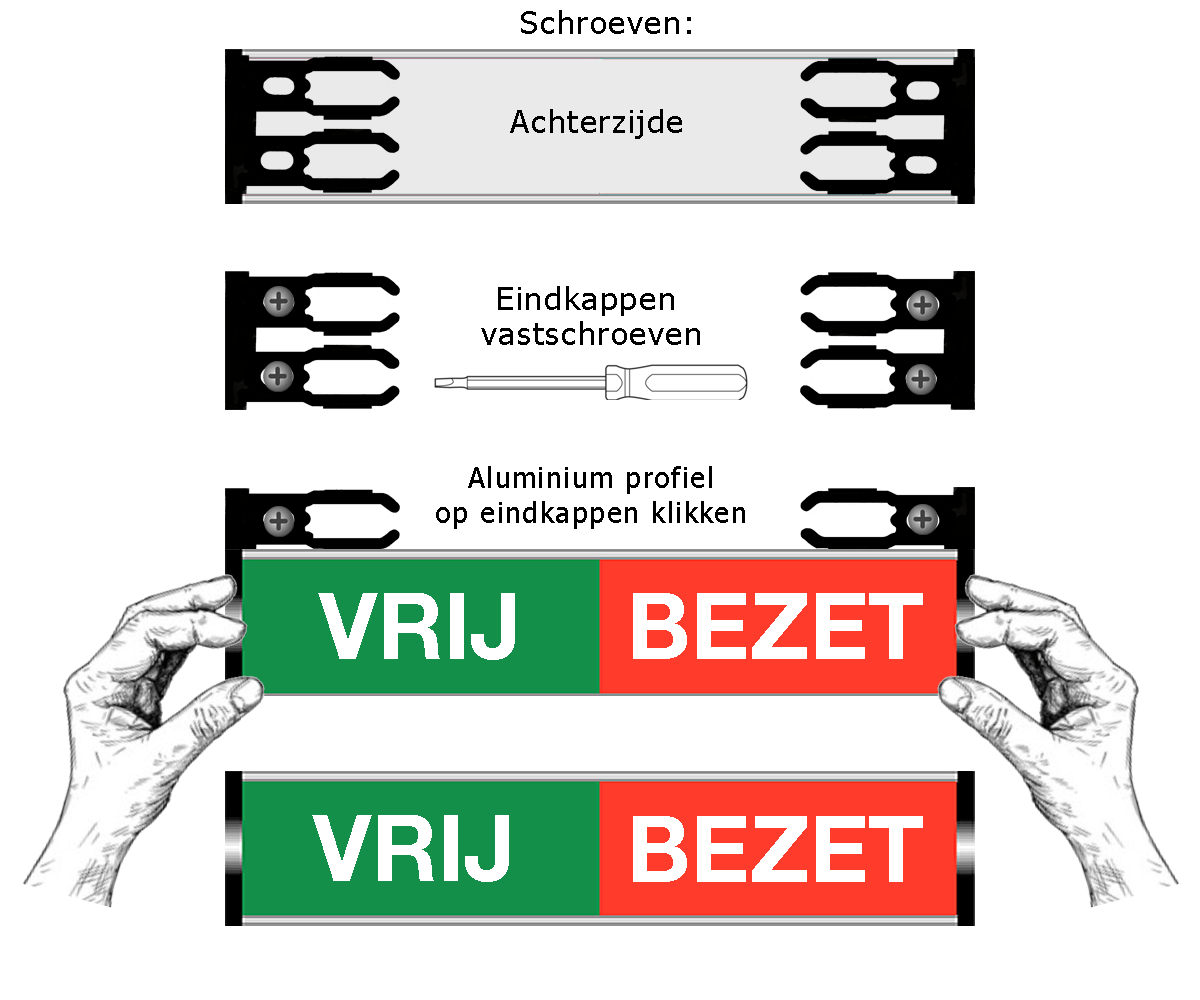 Montage handleiding schuifbordje schroeven