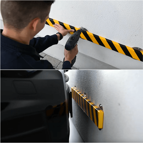 Stootbanden met RVS muurbeugel