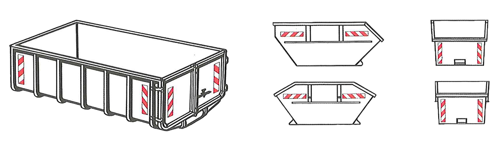 Voorbeeld van container signalisatie volgens CROW-norm