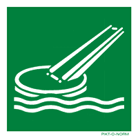 Pictogram evacuatie glijbaan ISO 7010