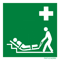 Pictogram evacuatie matras ISO 7010