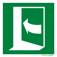 Pictogram links duwen om te openen ISO 7010