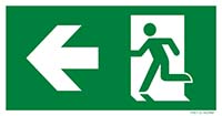 Pictogram nooduitgang links ISO 7010