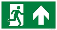 Pictogram nooduitgang rechtdoor rechterkant ISO 7010