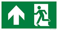 Pictogram nooduitgang rechtdoor linkerkant ISO 7010