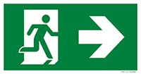 Pictogram nooduitgang rechts ISO 7010