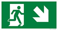Pictogram nooduitgang rechts omlaag ISO 7010