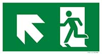 Pictogram nooduitgang links omhoog ISO 7010