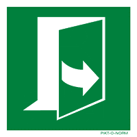 Pictogram links trekken om te openen ISO 7010