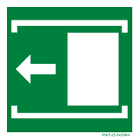 Pictogram schuifdeur naar links ISO 7010