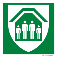 Pictogram schuilplaats ISO 7010