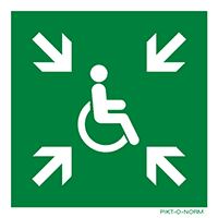 Pictogram verzamelplaats mindervalide ISO 7010