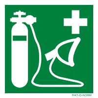 Pictogram zuurstof beademingsapparaat ISO 7010