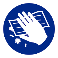 Pictogram Oppervlakte ontsmetten verplicht