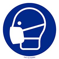 Pictogram gezichtsmasker verplicht volgens ISO 7010