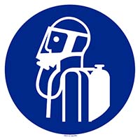 Pictogram ademhalingsapparaat verplicht volgens ISO 7010