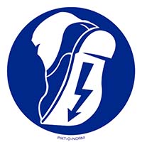 Pictogram anti-statische schoenen verplicht volgens ISO 7010