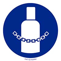 Pictogram gasfles verankeren verplicht volgens ISO 7010